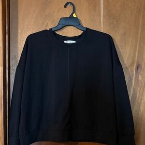 Black Long-Sleeve Crewneck Sweatshirt by Unknown Brand